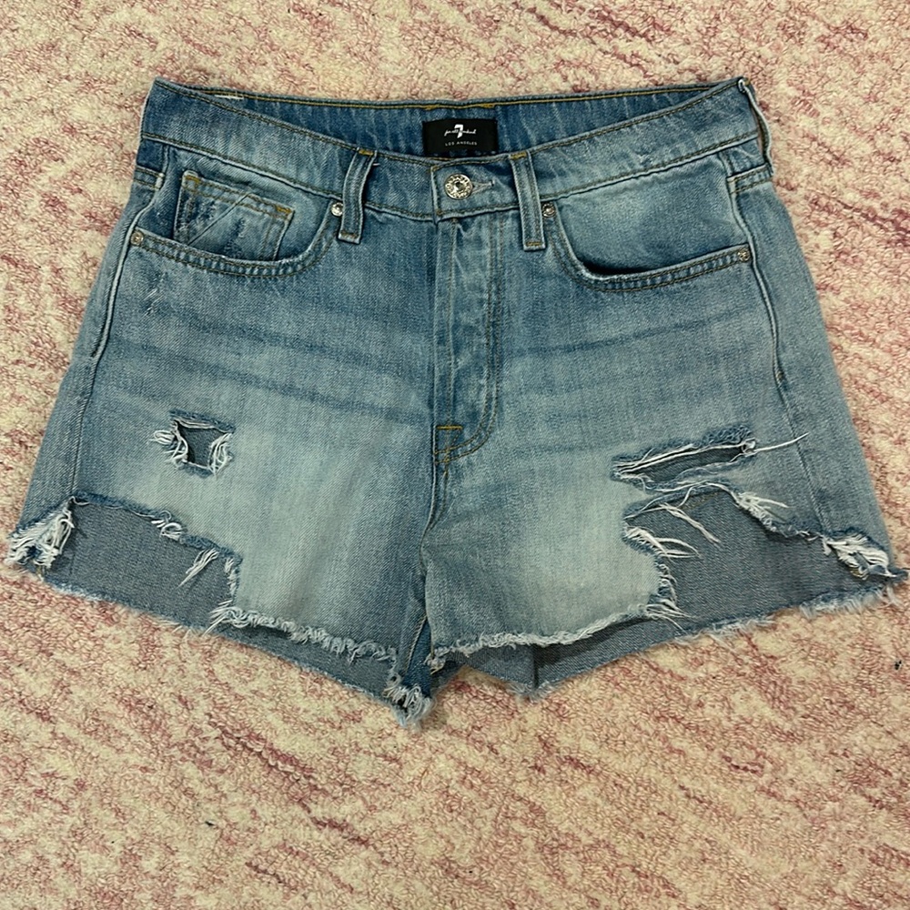 7 for all Mankind Women’s Denim Monroe Cut Off Shorts 27